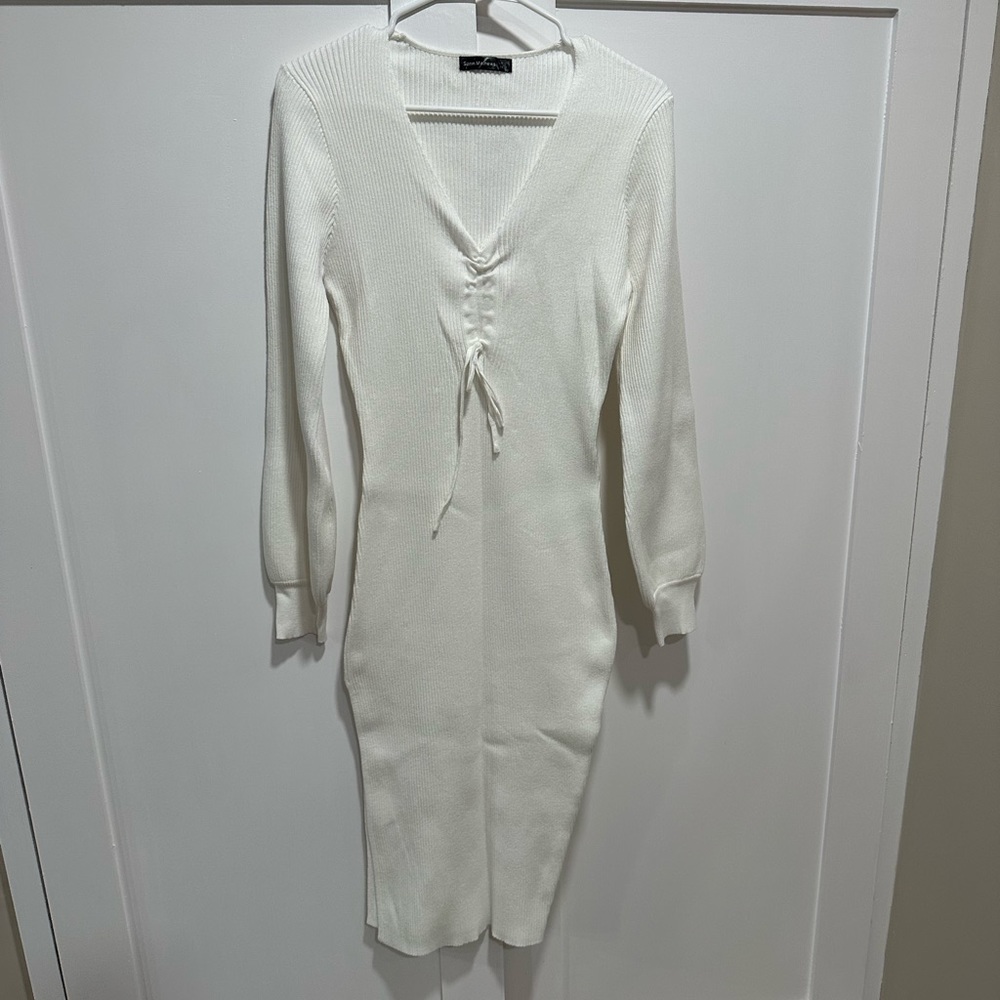 White Sweater Dress, Sarin Mathew’s, size M, only worn once